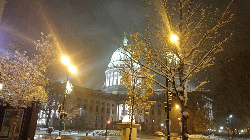 Winter storm at the capitol