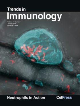 cover of Immunology journal showing a neutrophil