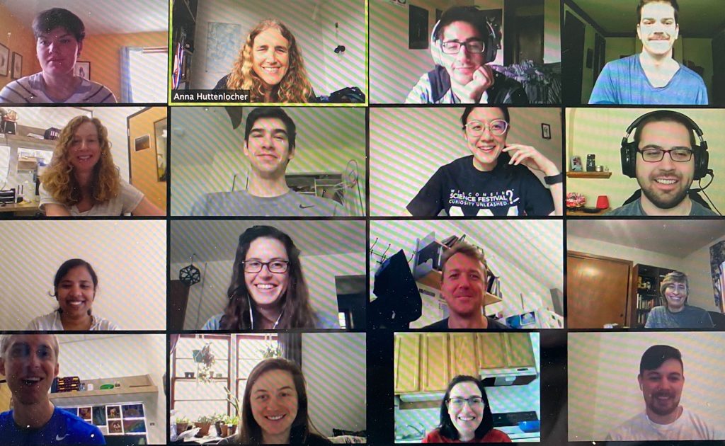 picture of lab meeting on Zoom