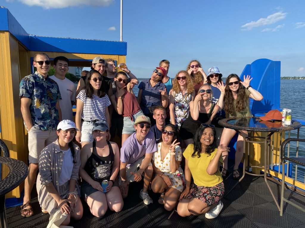 group photo on a boat