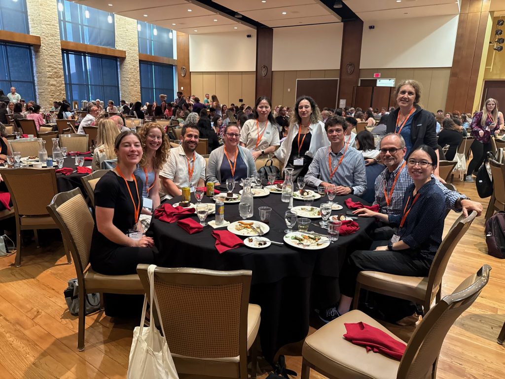 group photo at zebrafish conference dinner